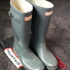 Hunter original glass grey rainboot size 7
